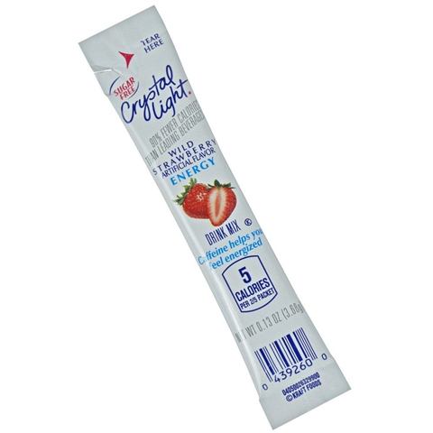Crystal Light On The Go Wild Strawberry Energy Flavored Drink Mix 0.13 oz 30 ct