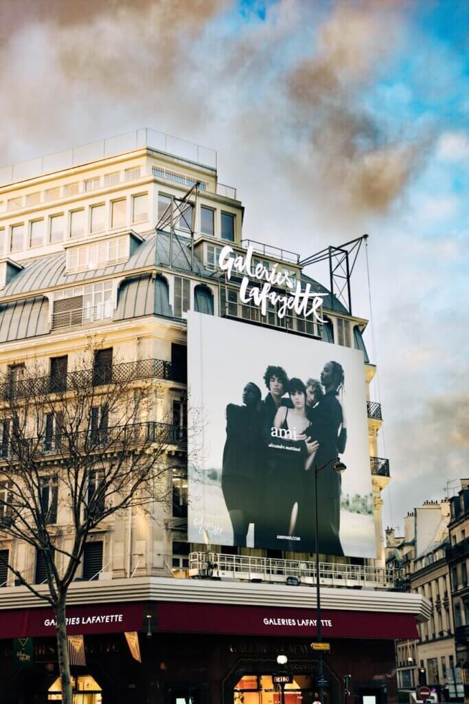 Advertisement on building in paris