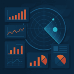 graphic showing dashboard graphs and indicators